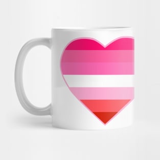 Pride Flag Heart Lipstick Lesbian Mug